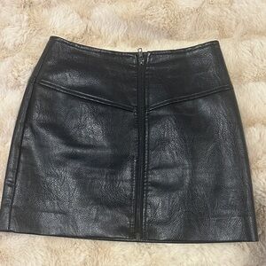Astr Black Faux Leather Mini Skirt